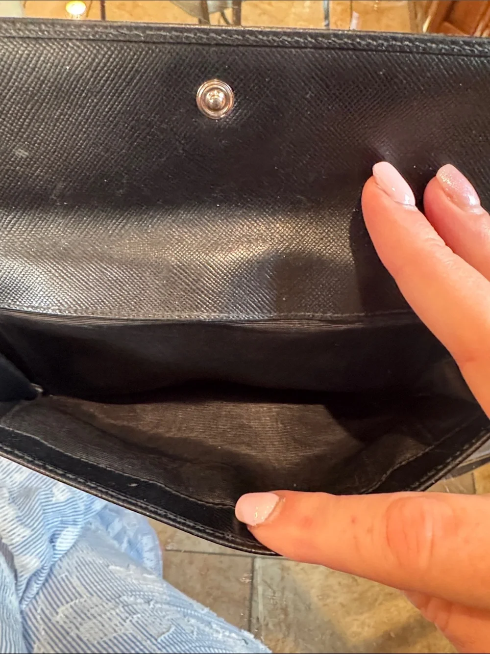 Prada Black Saffiano Leather Clutch Wallet